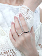 Elegant White Enamel Cross Ring