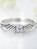 Guardian Angel Wing Solitaire Ring