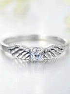Guardian Angel Wing Solitaire Ring