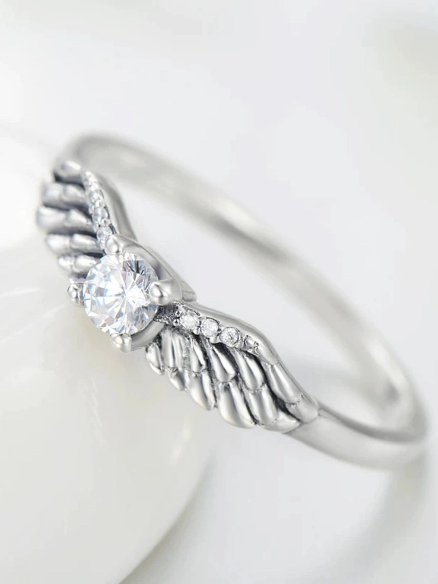 Guardian Angel Wing Solitaire Ring