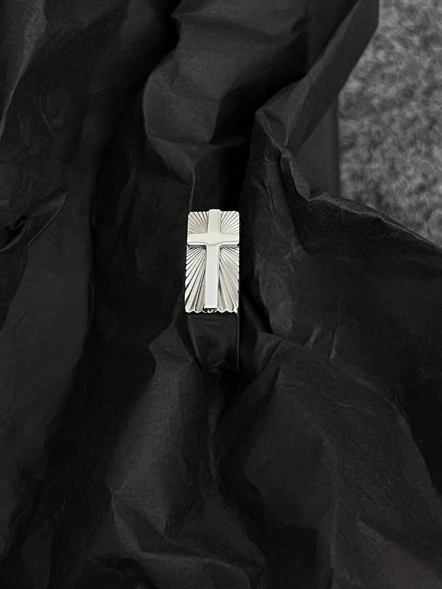Vintage Cross Signet Armor Ring
