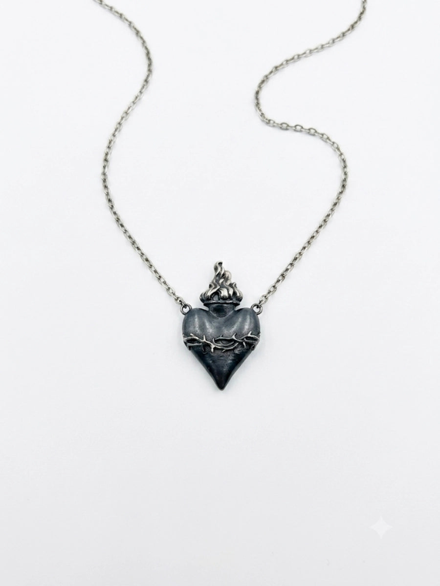 Sacred Heart Thorn Pendant Necklace