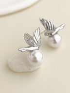 Guardian Angel Wing Pearl Earrings