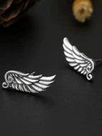 Retro Silver Angel Wing Climber Earrings