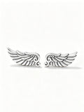 Retro Silver Angel Wing Climber Earrings