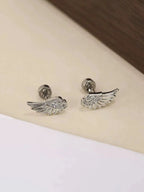 Dainty Crystal Angel Wing Studs