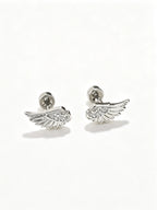 Dainty Crystal Angel Wing Studs
