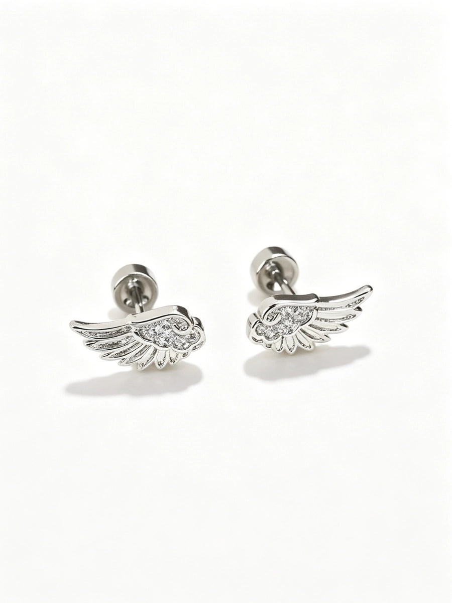 Dainty Crystal Angel Wing Studs