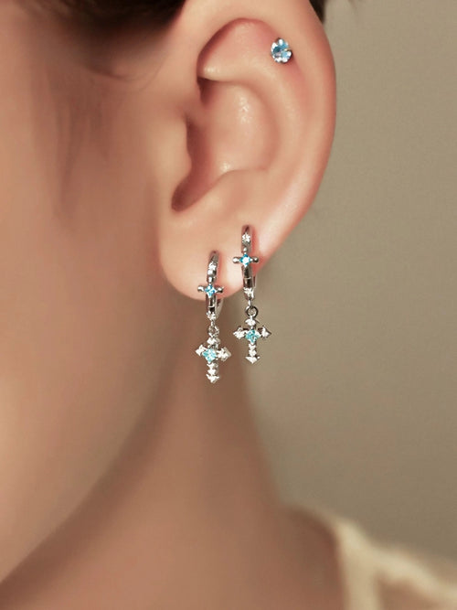 Angel's Tears Cross Earrings