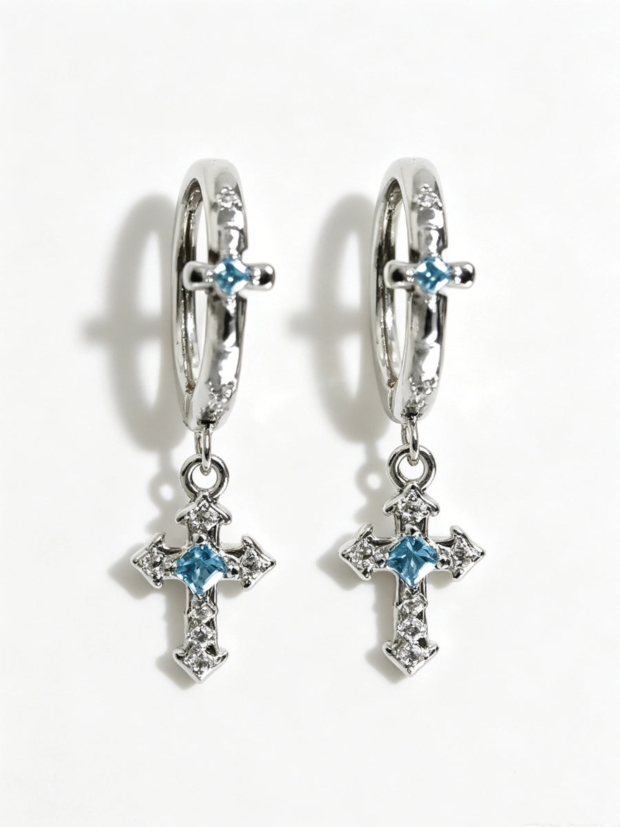 Angel's Tears Cross Earrings