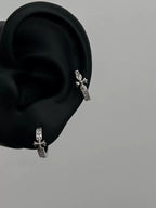 Baroque Sparkling Crystal Cross Earrings
