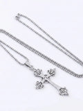 Fleur-de-Lis Vintage Cross Necklace