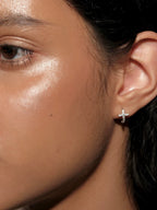 Dainty Crystal Cross Hoop Earrings
