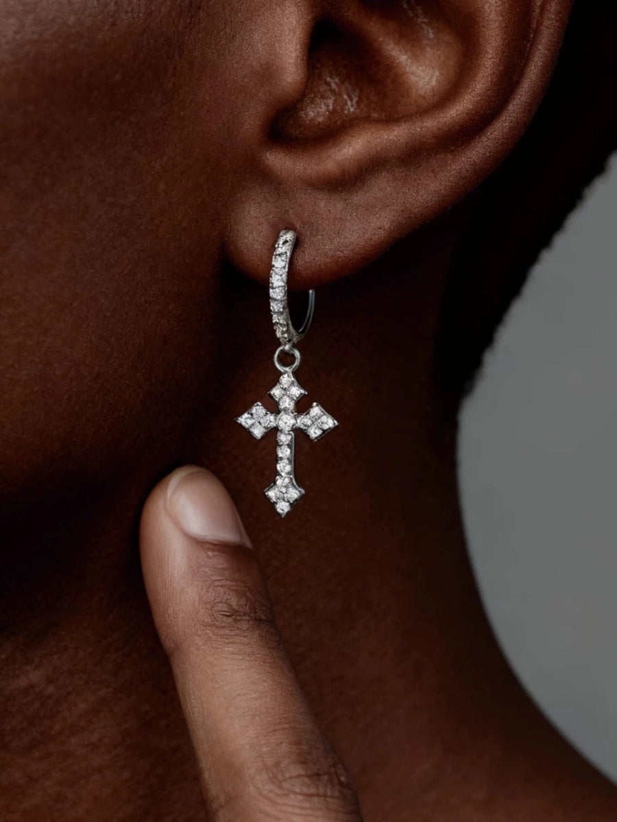 Sparkling Cross Earrings
