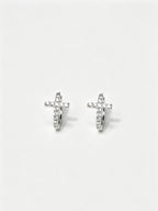 Dainty Crystal Cross Hoop Earrings