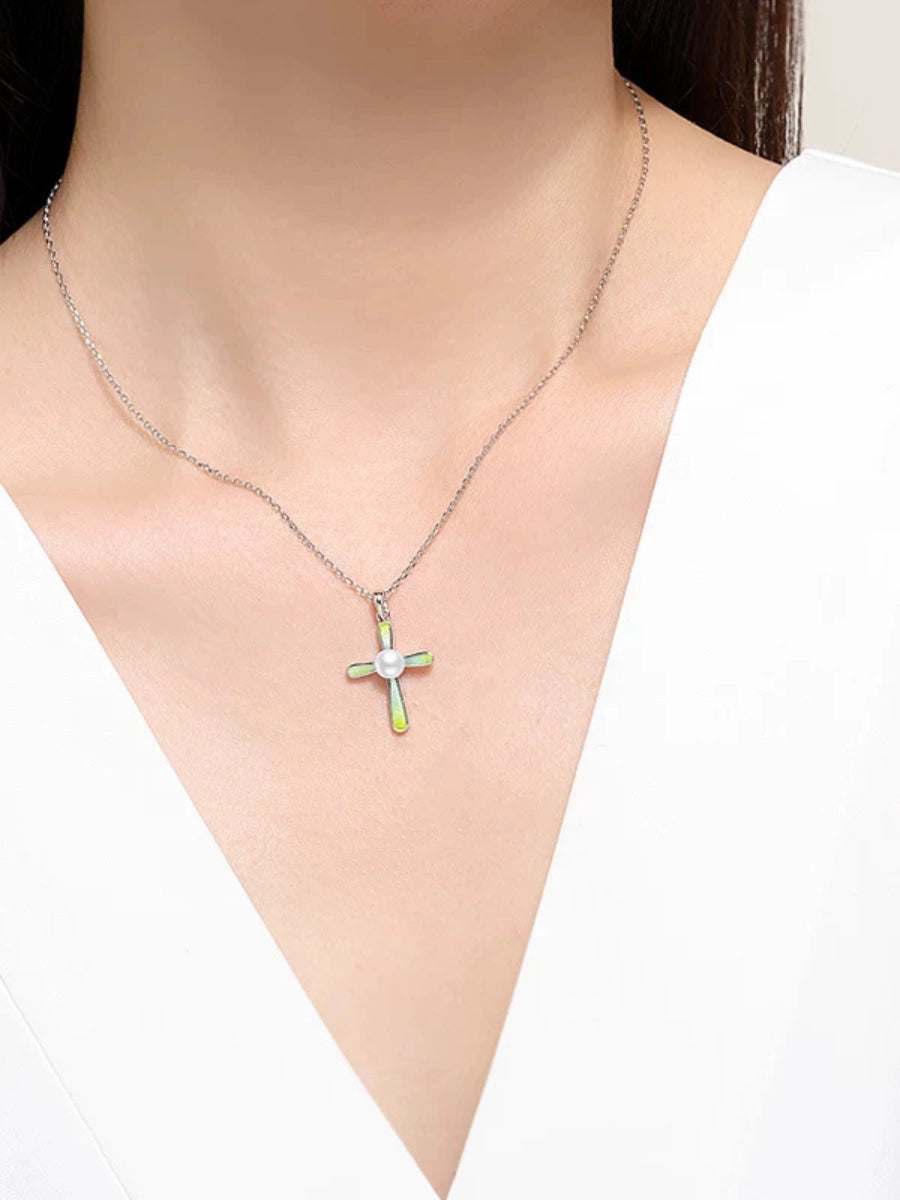 Grace Pearl Shell Cross Necklace