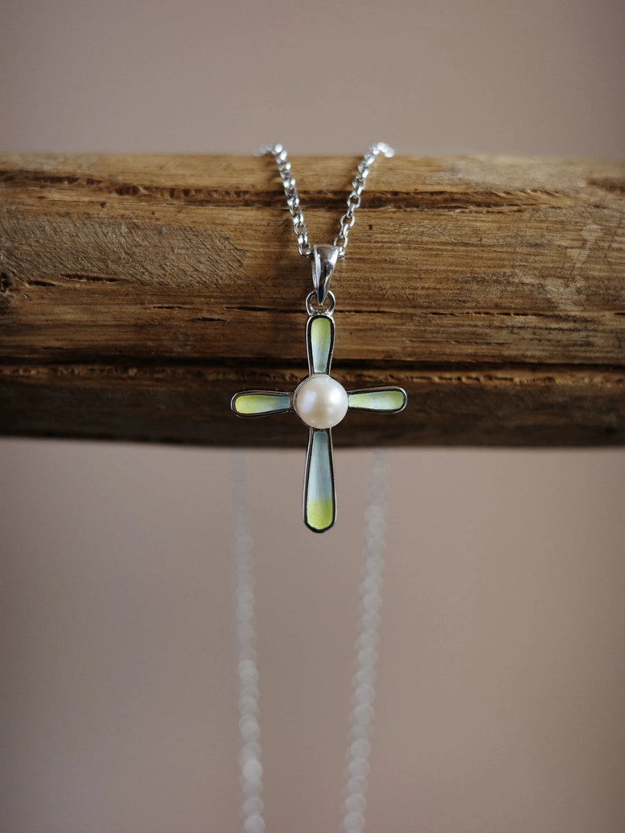 Grace Pearl Shell Cross Necklace