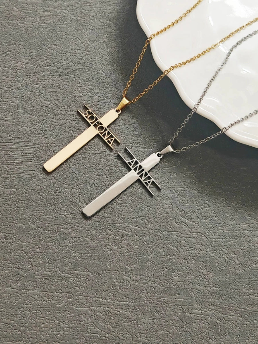 Customizable Cross Necklace