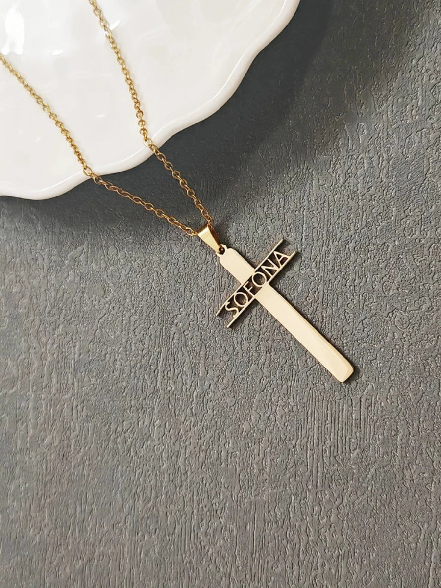 Customizable Cross Necklace