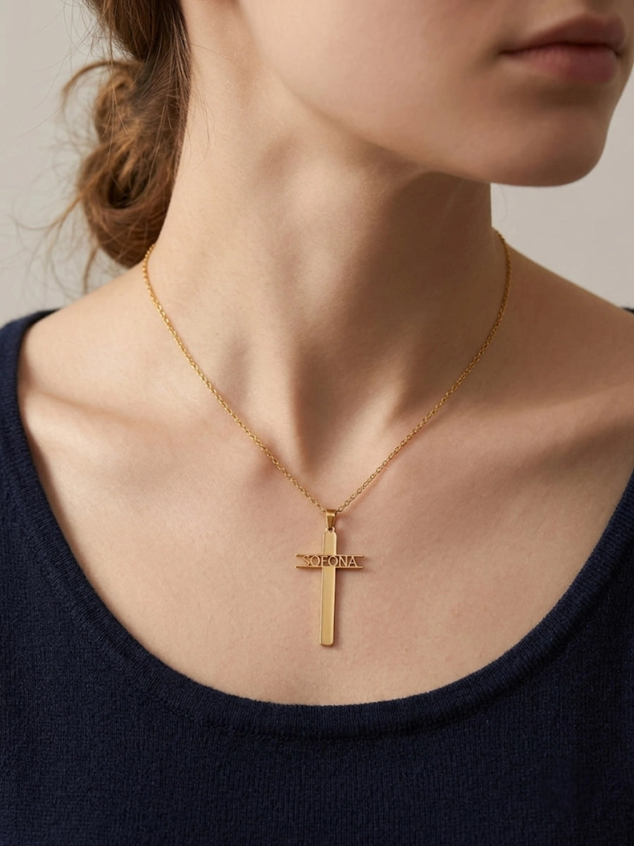Customizable Cross Necklace