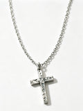 Faith Hammered Silver Cross Necklace
