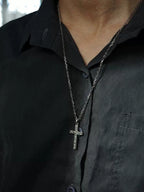 Faith Hammered Silver Cross Necklace
