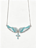 Crystal Angel Wings Cross Necklace