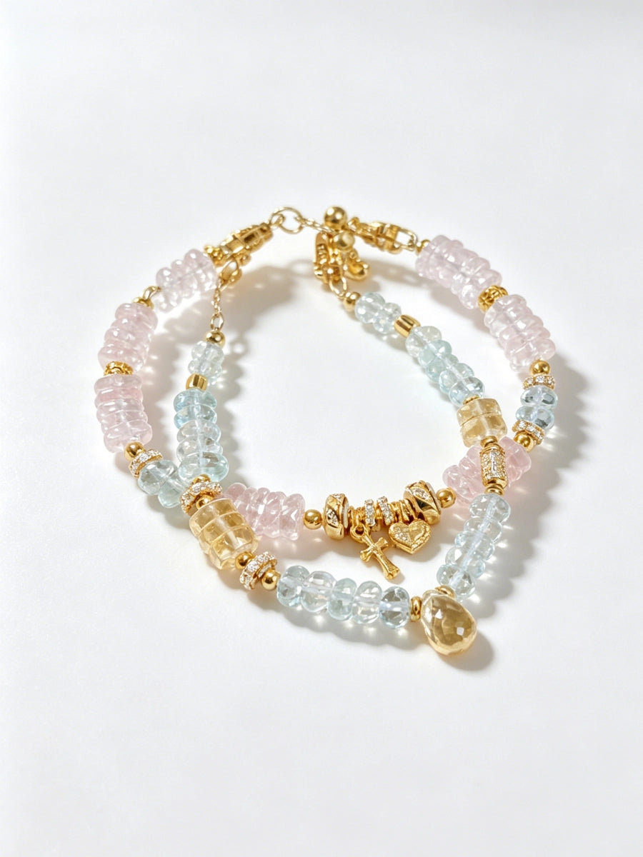 Blessing Crystal Bead Charm Bracelet
