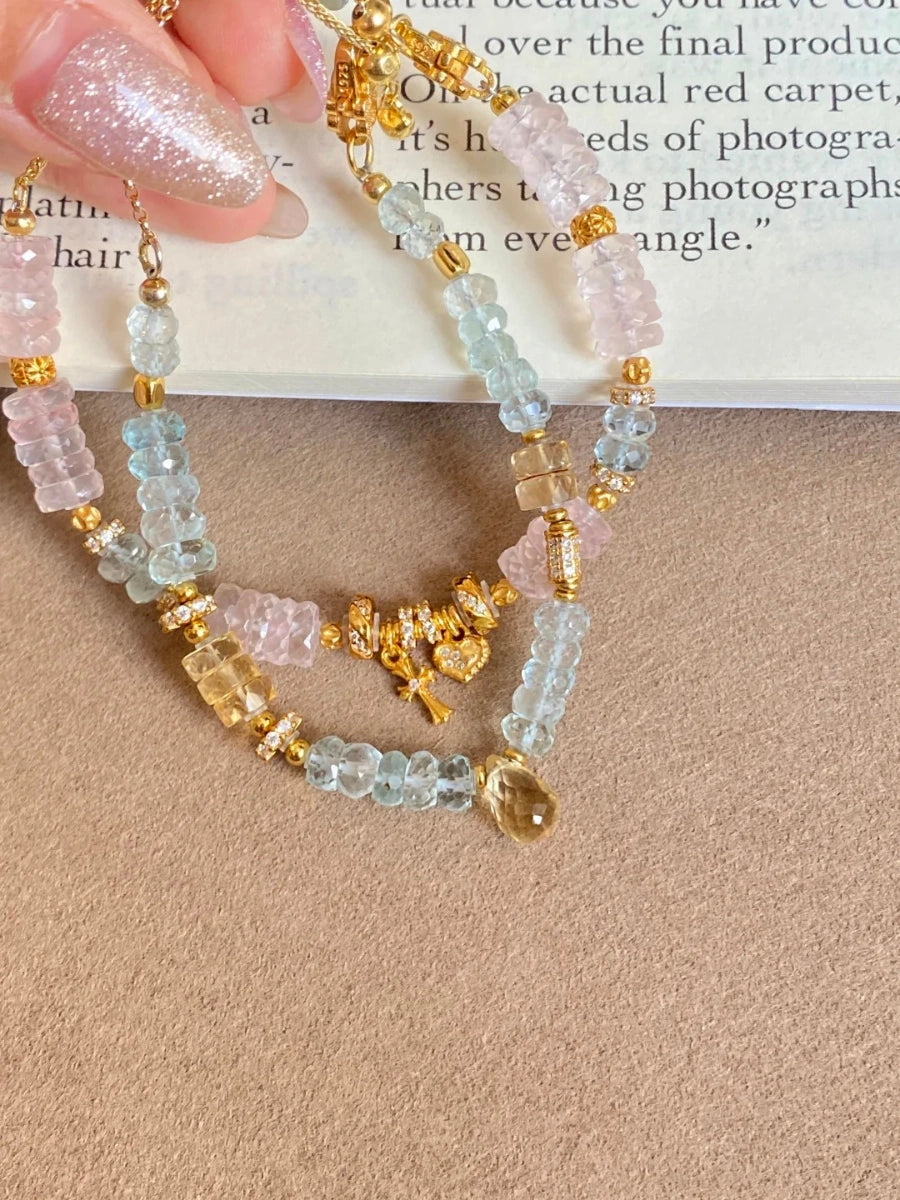 Blessing Crystal Bead Charm Bracelet