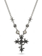 Gothic Thorn Rose Cross Necklace