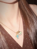 Custom Heart-Shaped Pearl Initial Cross Necklace
