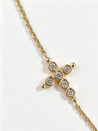 Bezel Crystal Golden Cross Bracelet
