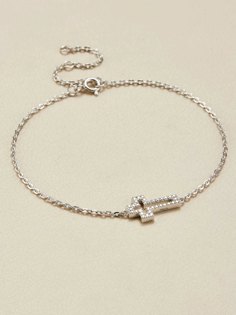 Dainty Hollow Cross Bracelet
