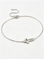 Dainty Hollow Cross Bracelet