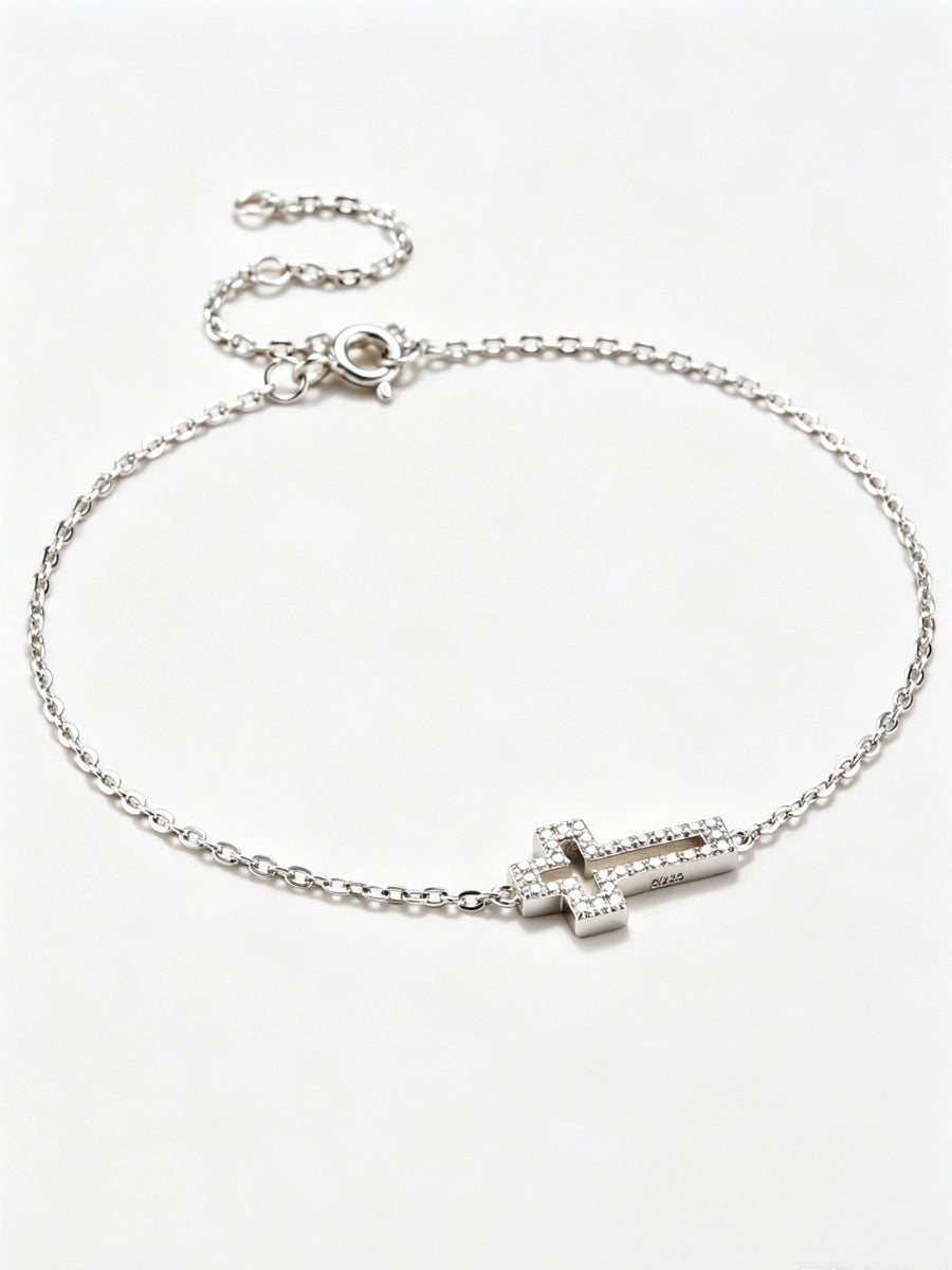 Dainty Hollow Cross Bracelet