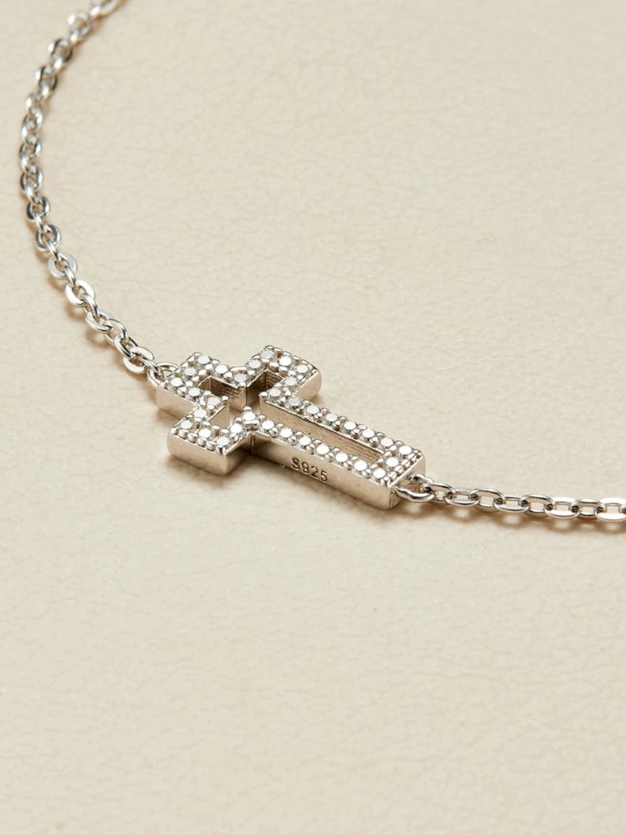 Dainty Hollow Cross Bracelet
