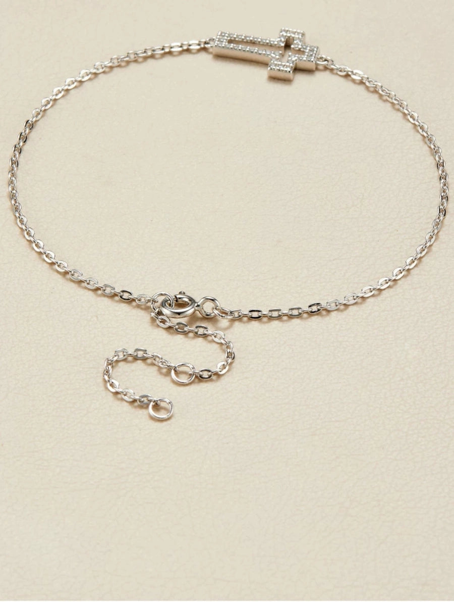 Dainty Hollow Cross Bracelet