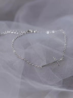 Minimalist Silver Cross Bracelet