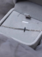 Minimalist Silver Cross Bracelet