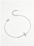 Minimalist Silver Cross Bracelet