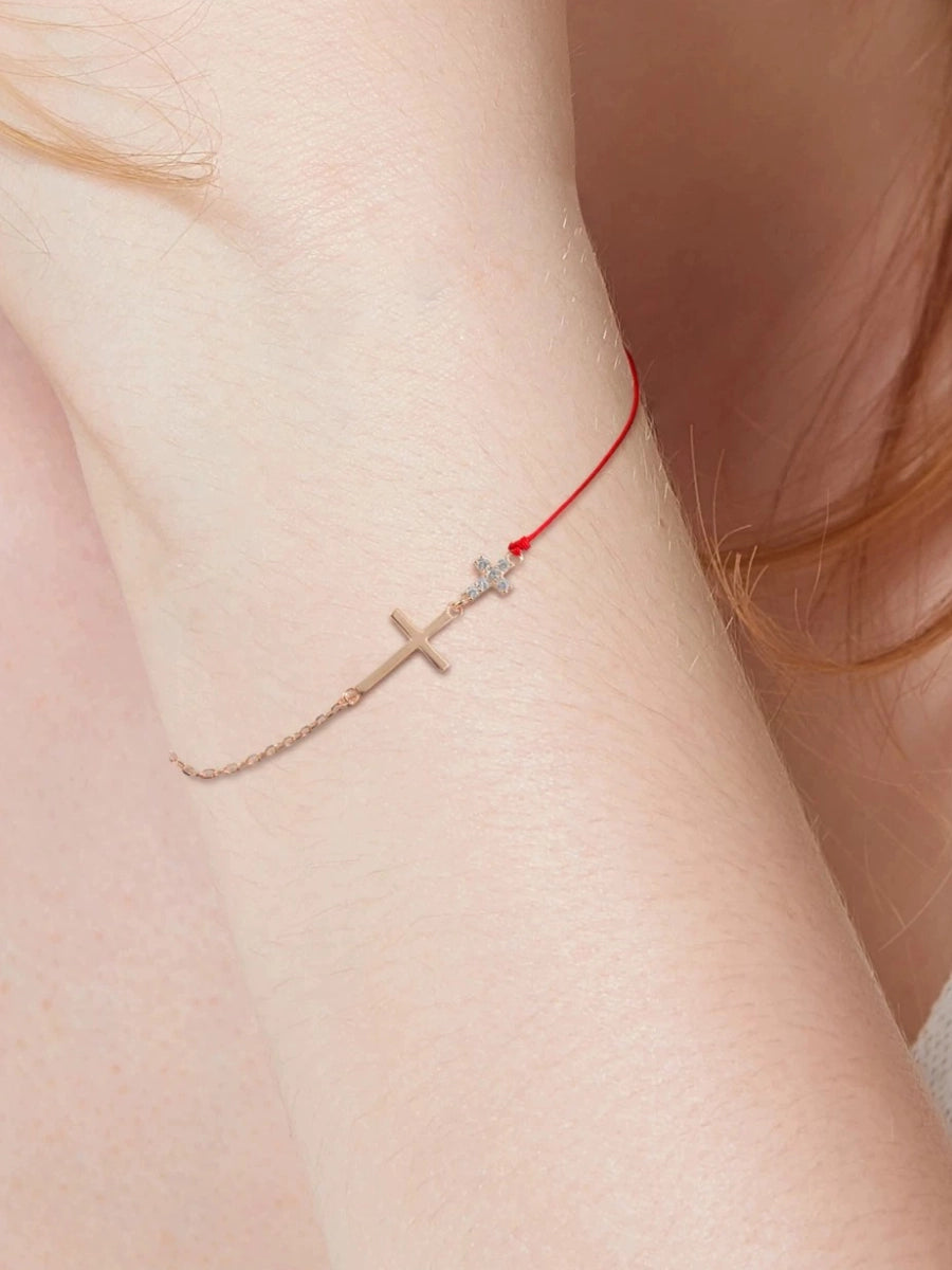 Protection Red Cord Cross Bracelet