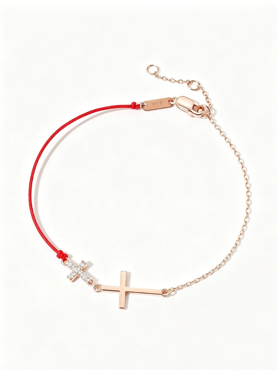 Protection Red Cord Cross Bracelet