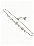 Silver Zircon and Diamond Cross Bracelet