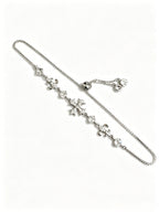 Silver Zircon and Diamond Cross Bracelet