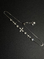 Silver Zircon and Diamond Cross Bracelet