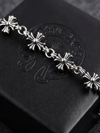 Gothic Retro Silver Cross Chain Bracelet