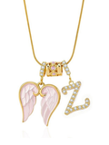Custom Angel Wings Letter Necklace