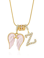 Custom Angel Wings Letter Necklace