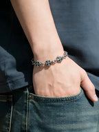 Gothic Retro Silver Cross Chain Bracelet