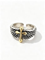 Gothic Angel Wing Cross Ring